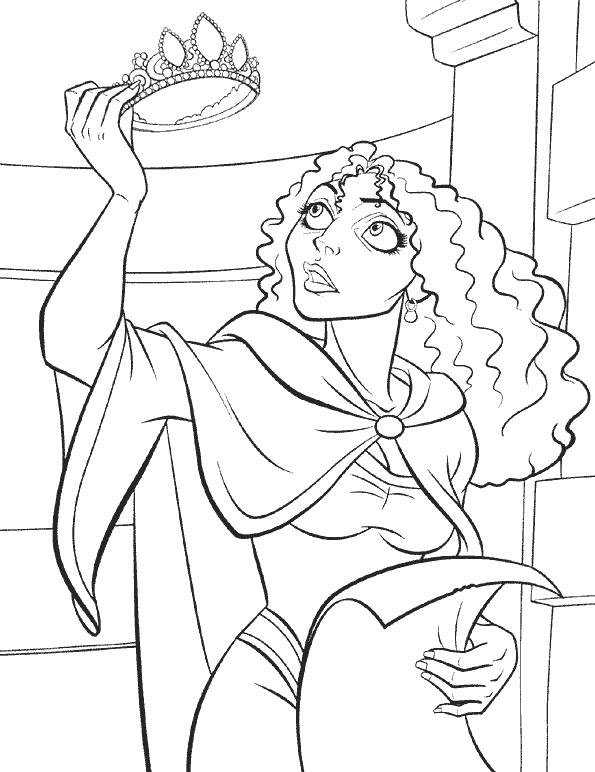 coloriage raiponce la mechante